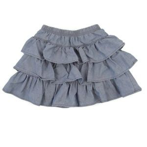 Hanna Andersson Size 120 Denim Ruffle Skort Skirt